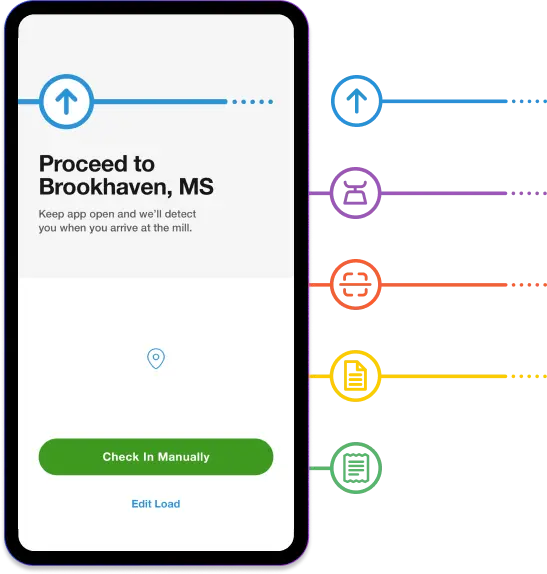 Screenshot of supply chain digitization mobile app.