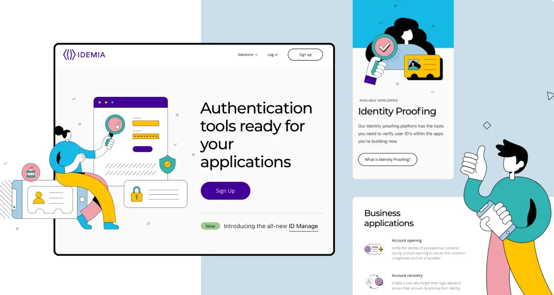 Screenshot of IDEMIA’s redesigned user experience showing improved user flows.