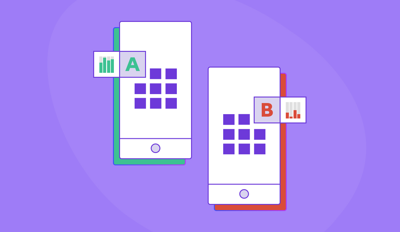 Graphic depicting an A/B test for conversion rate optimization