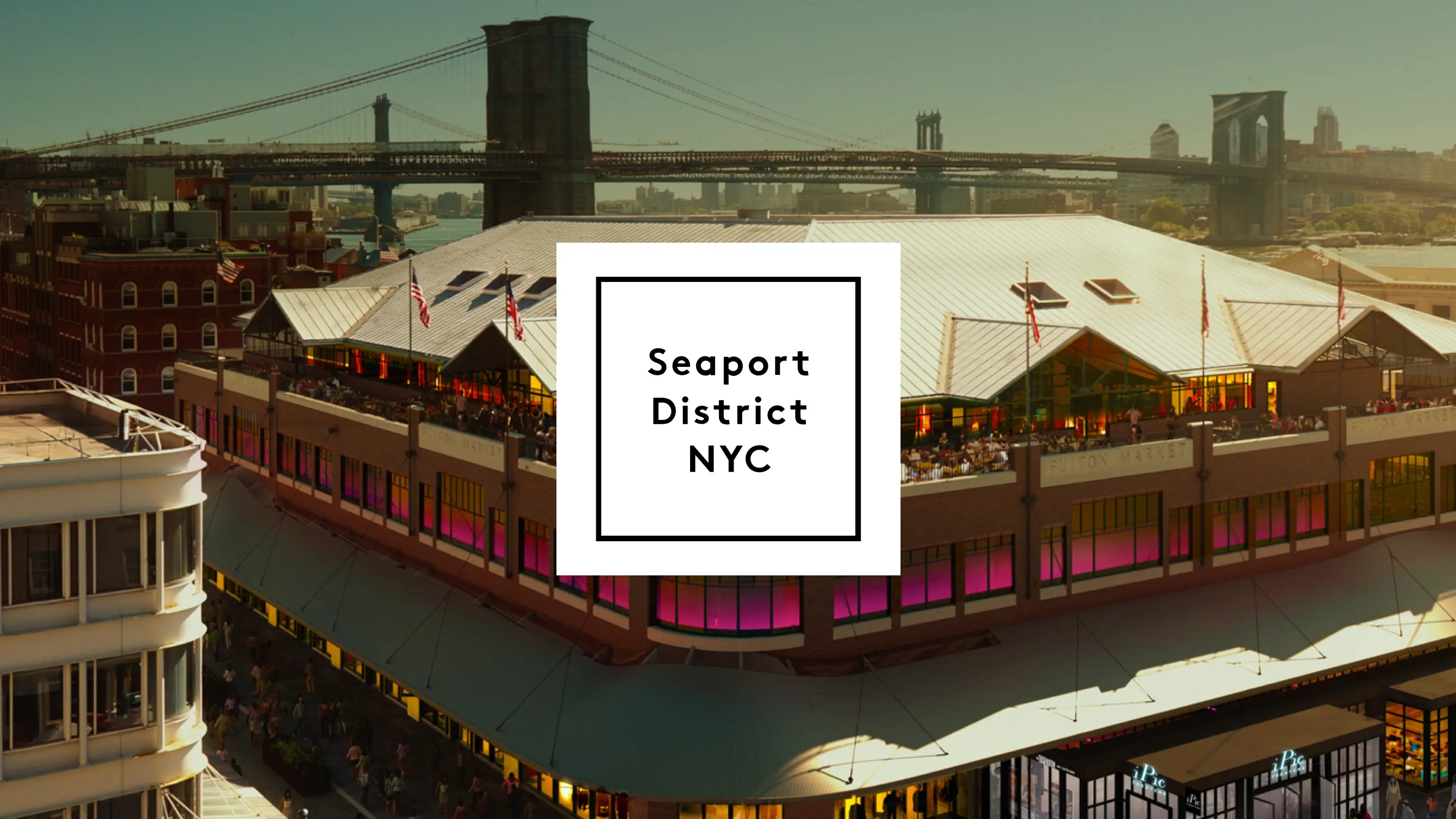 Howard Hughes website hero graphic for NYC's Seaport District
